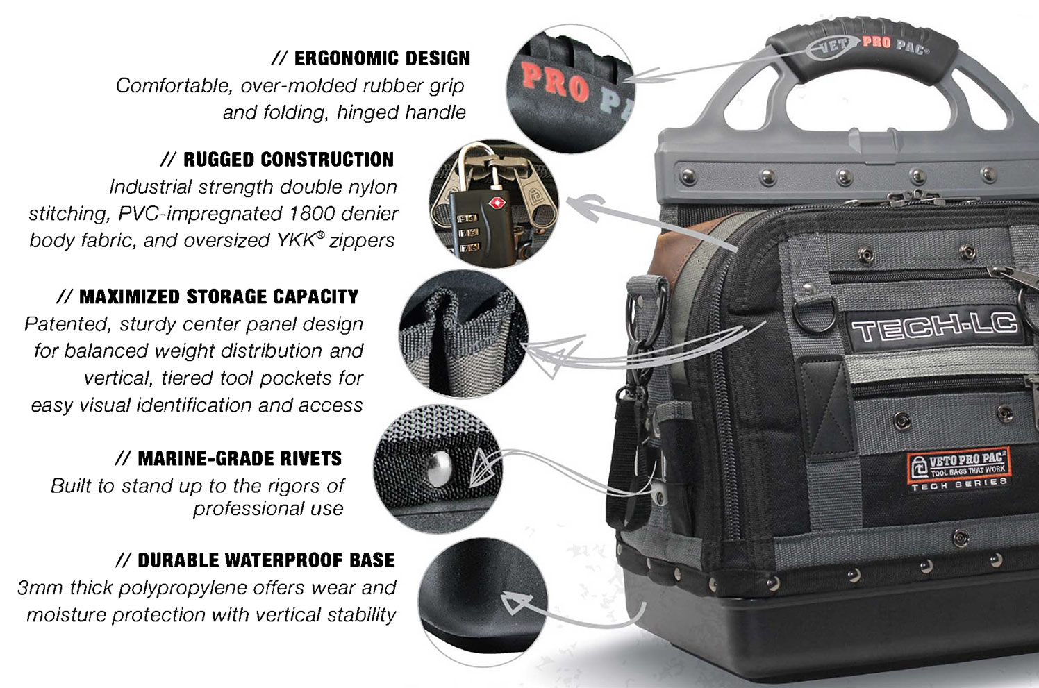 Veto Pro Pac HVAC Tool Bag Features